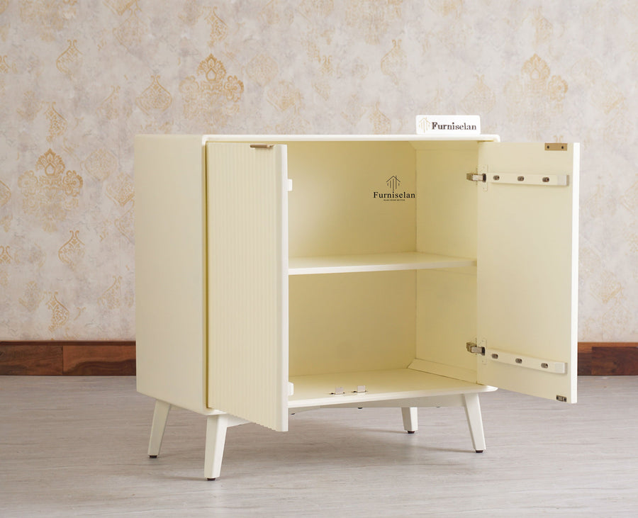 Bengaluru Solid Wood Two Door Cabinet Sideboard - Sideboard - Furniselan Frosty White