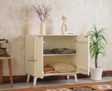 Bengaluru Solid Wood Two Door Cabinet Sideboard - Sideboard - Furniselan Frosty White