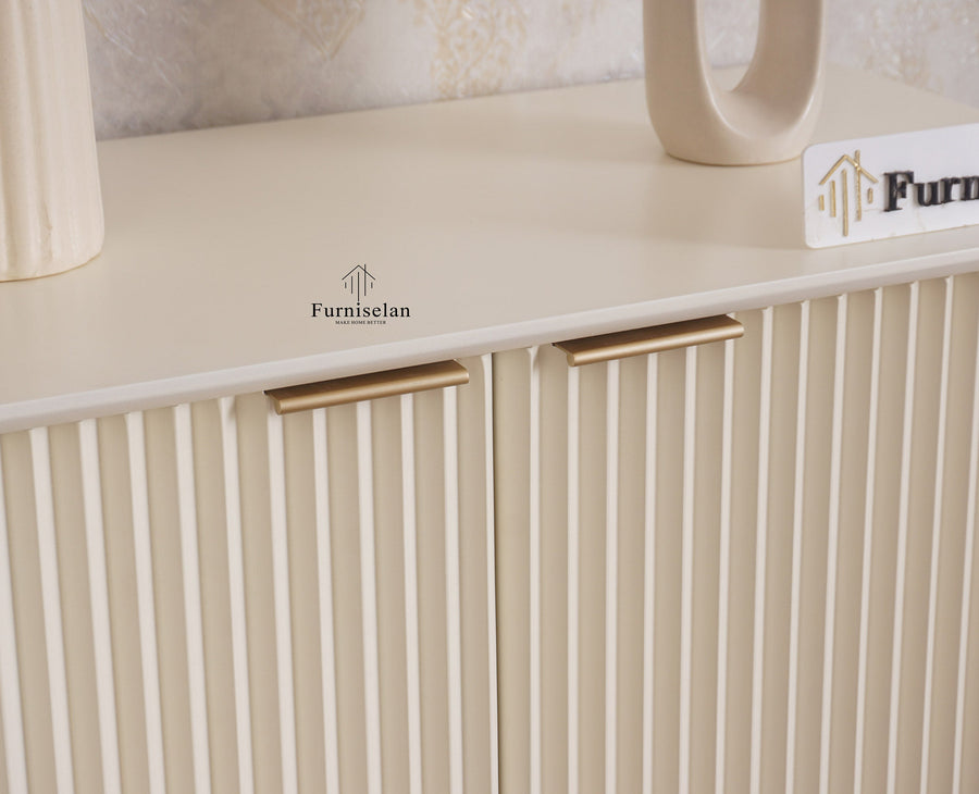 Bengaluru Solid Wood Two Door Cabinet Sideboard - Sideboard - Furniselan Frosty White