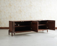 Italy Prime Solid Wood Four Door TV Cabinet Unit Furniselan Grey Finish