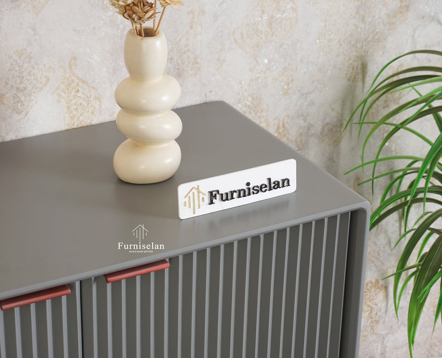 Bengaluru Solid Wood Two Door Cabinet Sideboard - Sideboard - Furniselan Cool Grey
