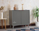 Bengaluru Solid Wood Two Door Cabinet Sideboard - Sideboard - Furniselan Cool Grey