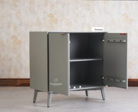 Bengaluru Solid Wood Two Door Cabinet Sideboard Furniselan Cool Grey