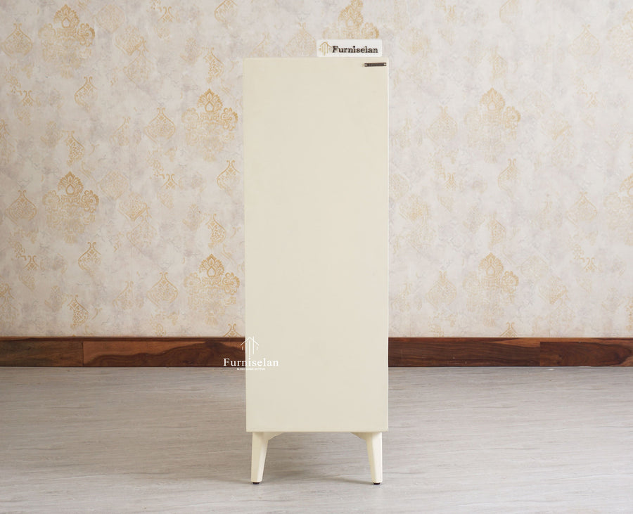 Bengaluru Solid Wood Shoe Rack Cabinet Two Doors and Drawers With Open Storage Furniselan Frosty White