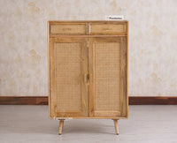 Boston Solid Wood Shoe Rack Cabinet - Sideboard - Furniselan - Natural-Finish
