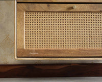 Boston Wooden Wall Hung Shoe Rack Cabinet Flip-Down Doors Natural Finish