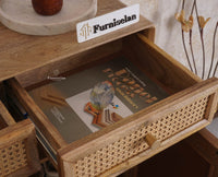 Boston Solid Wood Shoe Rack Cabinet - Sideboard - Furniselan - Natural-Finish