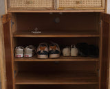 Boston Solid Wood Shoe Rack Cabinet - Sideboard - Furniselan - Natural-Finish