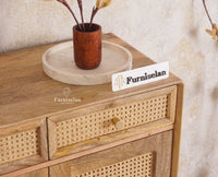 Boston Solid Wood Shoe Rack Cabinet - Sideboard - Furniselan - Natural-Finish