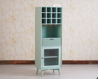 Bengaluru Solid Wood Tall Bar Cabinet Furniselan Silt Green