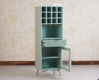 Bengaluru Solid Wood Tall Bar Cabinet Furniselan Silt Green