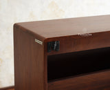 Boston Wooden Wall Hung Shoe Rack Cabinet Flip-Down Doors Brown Finish