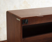Boston Wooden Wall Hung Shoe Rack Cabinet Flip-Down Doors Brown Finish
