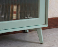 Bengaluru Solid Wood Tall Bar Cabinet Furniselan Silt Green