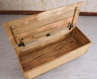 Boston Solid Wood Rattan Storage Trunk Box Furniselan Natural Finish