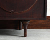 Horniman Circle Solid Wood Three Door Sideboard Cabinet Furniselan Grey Finish