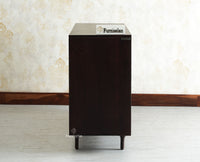 Horniman Circle Solid Wood Three Door Sideboard Cabinet Furniselan Grey Finish