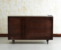 Horniman Circle Solid Wood Three Door Sideboard Cabinet Furniselan Grey Finish