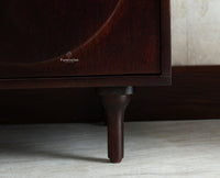 Horniman Circle Wooden One Door Bedside Table Nightstand Grey Finish
