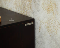 Horniman Circle Wooden One Door Bedside Table Nightstand Grey Finish