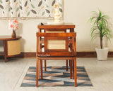 SmartFit Compact Solid Wood Rattan Cane Dining Set Two Seater Furniselan Brown Finish