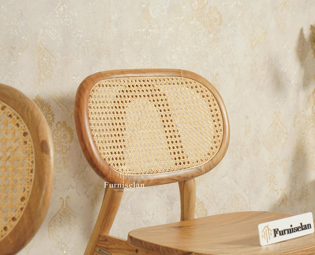 Antilia Solid Wood Dining Chair Set of two - Dining Chair - Furniselan Natural Finish