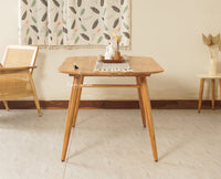 Antilia Solid Wood Six Seater Dining set with Six Chairs Furniselan Natural Finish