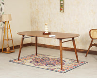 Antilia Solid Wood Six Seater Dining set with Six Chairs Furniselan Teak Finish