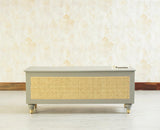 Boston Solid Wood Rattan Storage Trunk Box - Trunks & Cabinets - Furniselan Cool-Grey