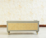 Boston Solid Wood Rattan Storage Trunk Box - Trunks & Cabinets - Furniselan Cool-Grey