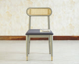 Boston Solid Wood Rattan Cane Chair Set of Two Furniselan Cool-Grey