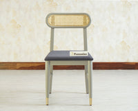 Boston Solid Wood Rattan Cane Chair Set of Two Furniselan Cool-Grey
