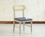 Boston Solid Wood Rattan Cane Chair Set of Two Furniselan Cool-Grey