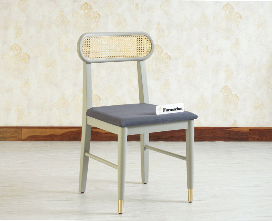 Boston Solid Wood Rattan Cane Chair Set of Two Furniselan Cool-Grey