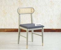 Boston Solid Wood Rattan Cane Chair Set of Two Furniselan Cool-Grey