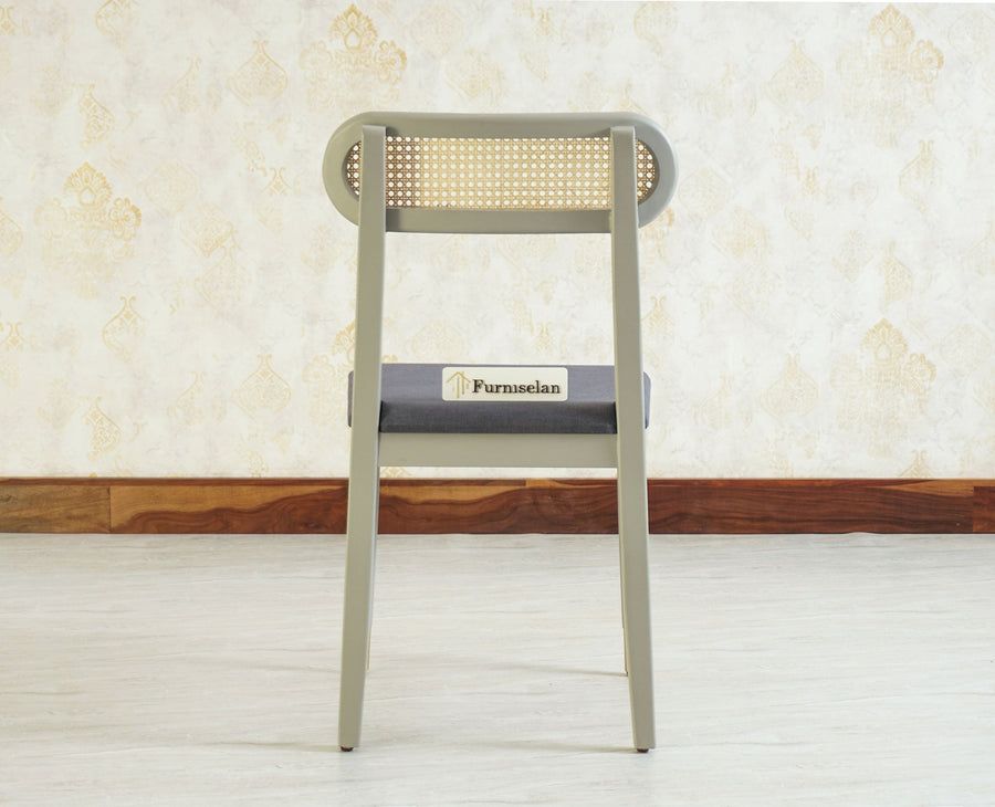 Boston Solid Wood Rattan Cane Chair Set of Two Furniselan Cool-Grey
