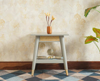 Boston Solid Wood Rattan Cane End Table Furniselan Cool-Grey