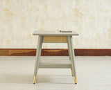 Boston Solid Wood Rattan Cane End Table Furniselan Cool-Grey