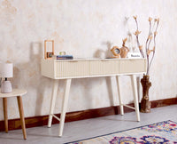 Bengaluru Solid Wood 3 Drawer Study Laptop Table - Console Table - Furniselan Frosty White