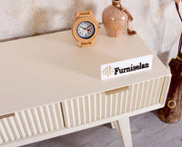 Bengaluru Solid Wood 3 Drawer Study Laptop Table - Console Table - Furniselan Frosty White