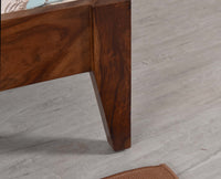 Norway Sheesham Wood Rattan Cane Queen Size Bed Furniselan Teak Finish