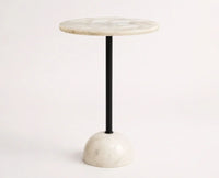 Celeste Agate Marble Side Table - Ivory & Cream Marble Tones