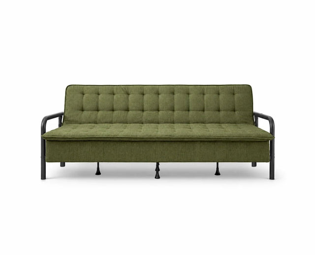 Lennox Tufted Convertible Sofa Bed -  Olive Green