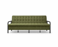 Lennox Tufted Convertible Sofa Bed -  Olive Green