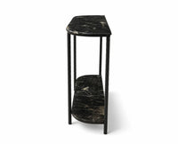 Aurelia 2-Tier Marble Console Table with Metal - Black