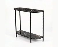 Aurelia 2-Tier Marble Console Table with Metal - Black