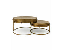 Nico Aluminum Coffee Table Set of 2 - Antique Brass