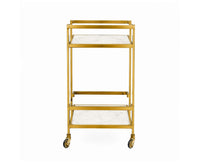 Dorian Stainless Steel Trolley with Marble, Aluminium - White Marble