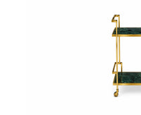 Dorian Stainless Steel Trolley with Marble, Aluminium - Green Marble