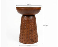 Kairo Mango Wood Side Table - Brown Finish
